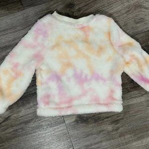 Cat & Jack Baby Girls Sherpa Long Sleeve Pullover, Warm Tie Dye Size 18M